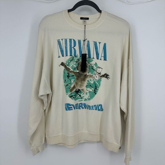 R13 Cream Nirvana Graphic Sweatshirt - Picture 2 of 10
